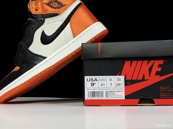 Reps TB Jordan Backboard Retro Shattered AV3725-010 Womens Air 1 Satin 0731